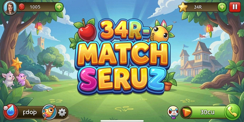 Tampilan menakjubkan permainan Match-3 34R dengan berbagai kombinasi warna.