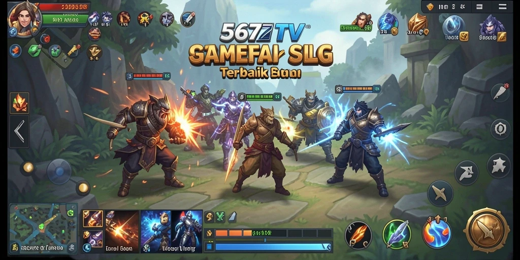 Tampilan seru gameplay SLG dalam 567TV dengan pembangunan strategi.