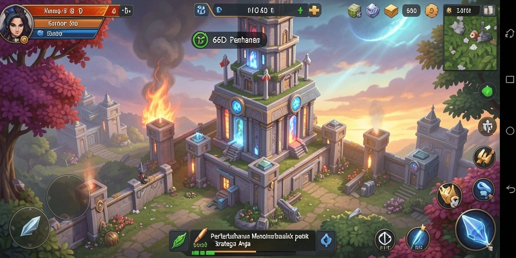 Tampilan gameplay 66D yang menantang dan strategis dalam Tower Defense.