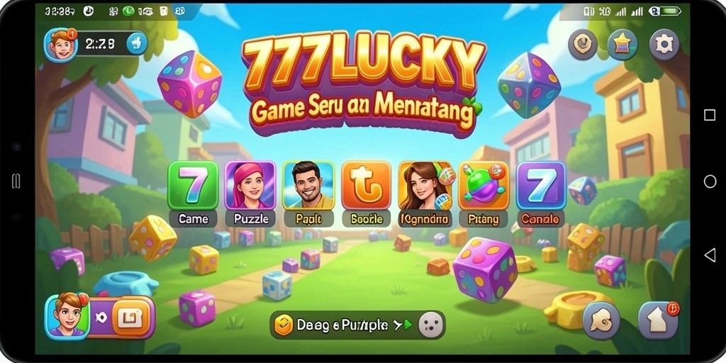 Screenshot gameplay menunjukkan pesona dan tantangan Puzzle 777LUCKY.