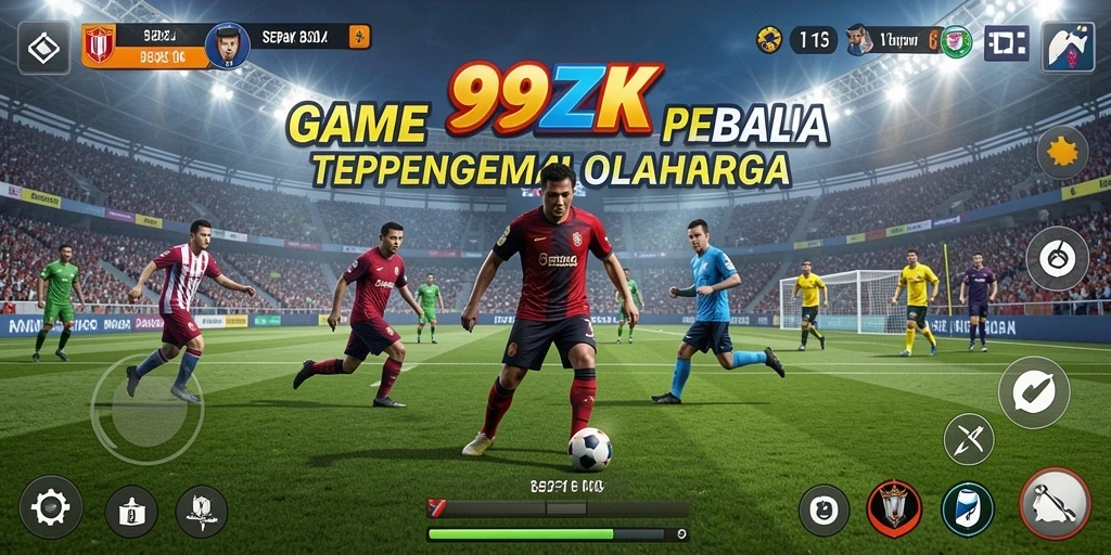 Tampilan gameplay menarik dari 99ZK dengan aksi sepak bola yang seru.