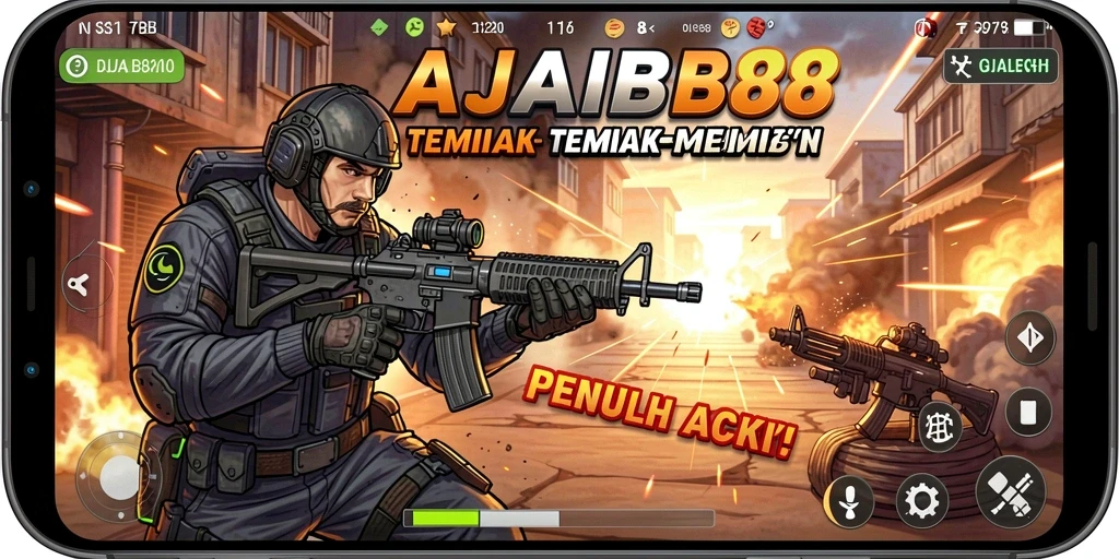 Tampilan gameplay menembak yang intens di AJAIB88.