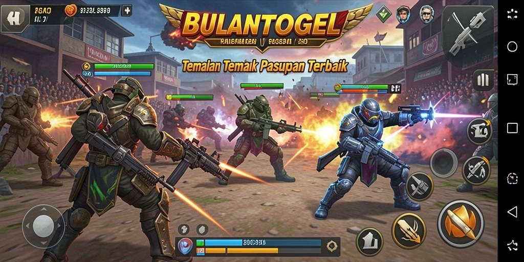 Screenshot gameplay BULANTOGEL menampilkan aksi tembak-menembak yang mendebarkan.
