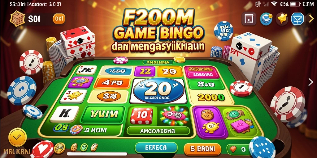 Tampilan permainan Bingo yang mendebarkan dalam F200M.
