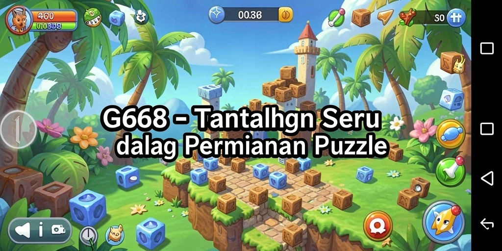 Tampilan gameplay G668 dengan berbagai teka-teki menantang.