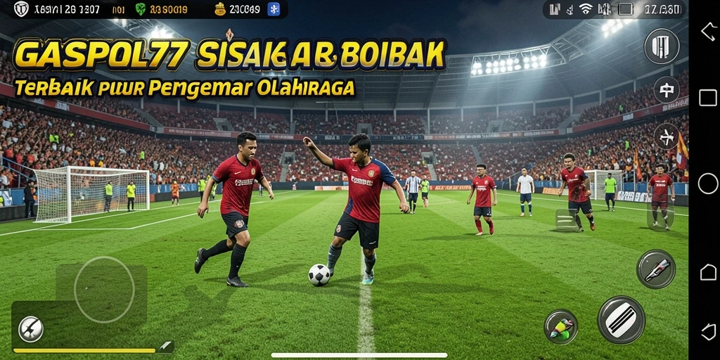 Tampilan gameplay yang mendebarkan di GASPOL77 dengan aksi sepak bola nyata.