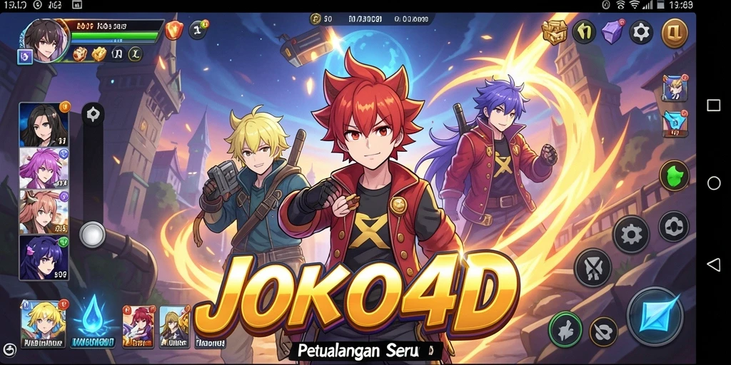 Tampilan gameplay menakjubkan dalam JOKO4D dengan karakter anime.