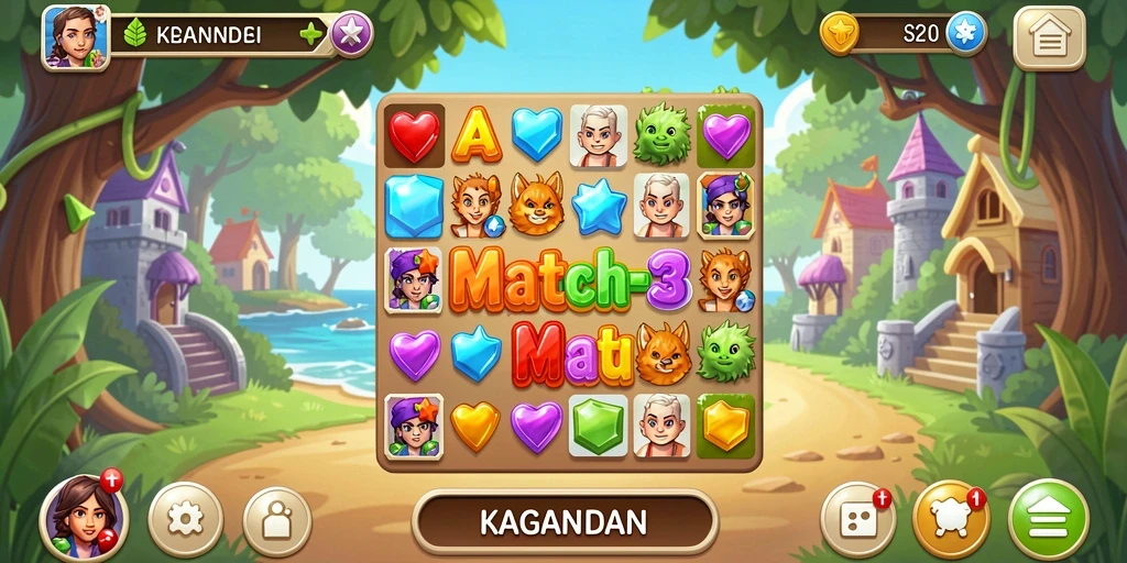 Tampilan gameplay KAGANDAN yang seru dan penuh warna.
