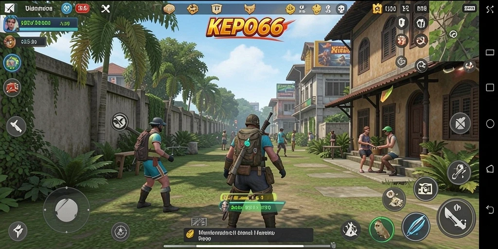 Tangkapan layar gameplay KEPO66 yang menampilkan interaksi karakter di dunia simulasi.