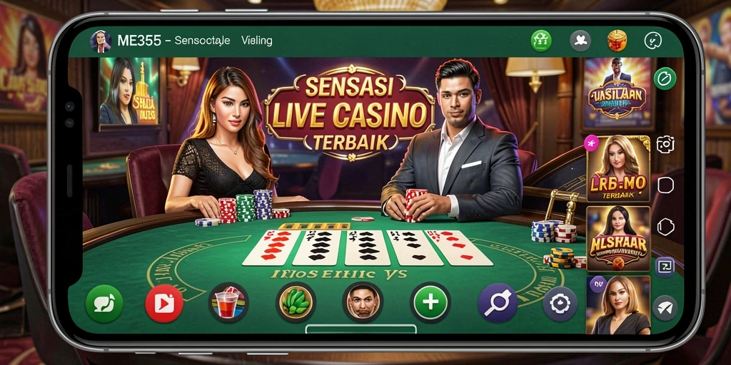 Gameplay Live Casino yang interaktif dan mendebarkan di ME355.