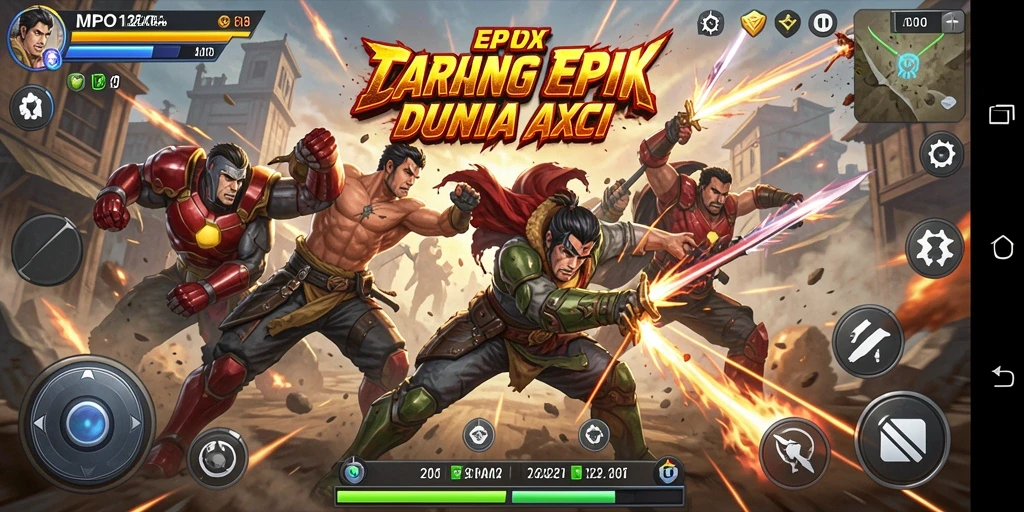 Screenshot gameplay MPO1221 menunjukkan aksi pertarungan yang mendebarkan.