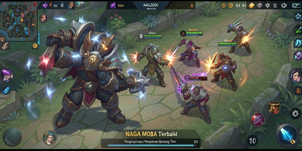 Tampilan aksi seru dalam pertandingan NAGA2000 MOBA.