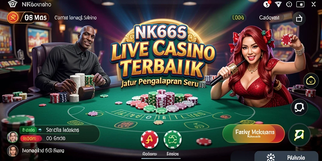 Tampilan gameplay Live Casino yang seru dan interaktif di NK666.