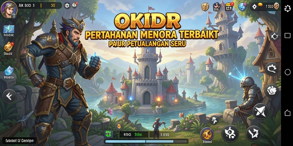 Tangkapan layar OKIDR menampilkan aksi seru gameplay Tower Defense.