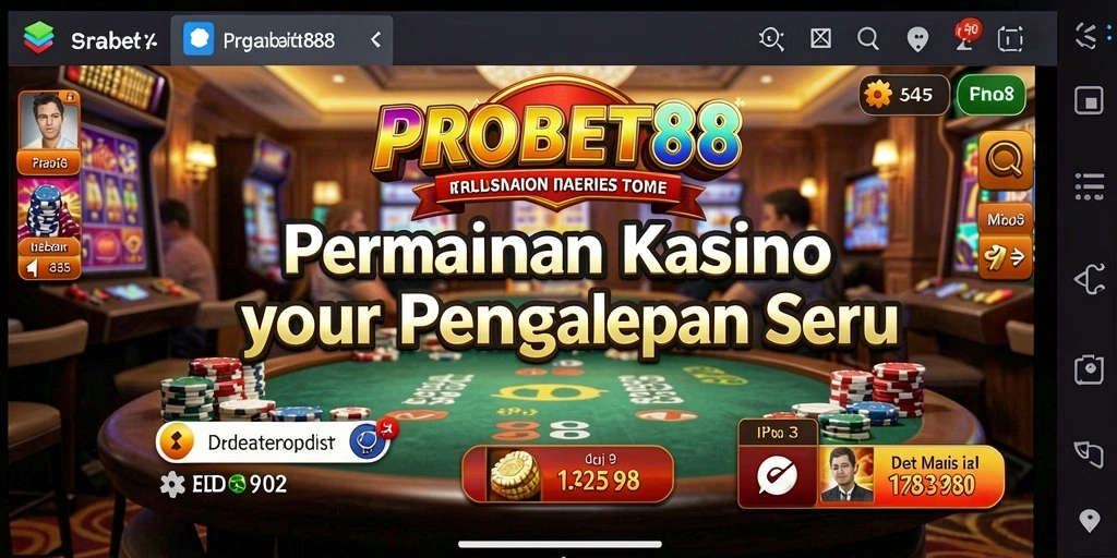Screenshot gameplay PROBET88 menampilkan keseruan bermain Kasino yang nyata.