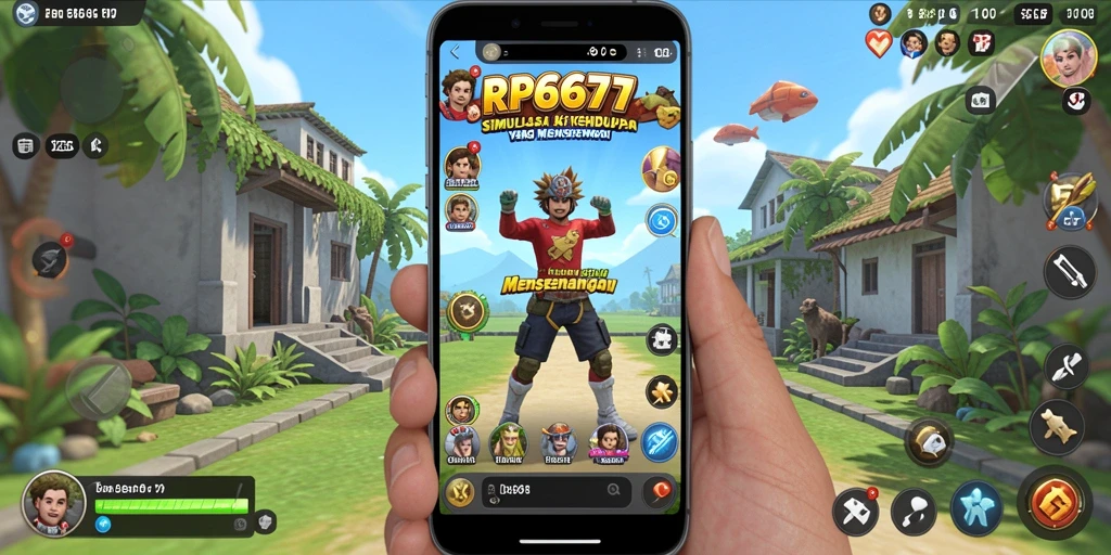 Tampilan gameplay RP6677 yang menampilkan interaksi karakter dalam simulasi kehidupan.