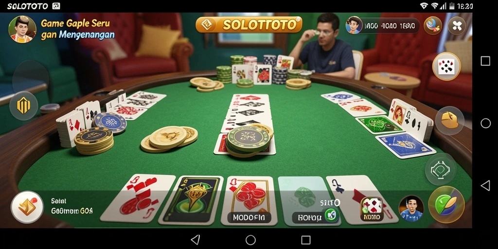 Screenshot gameplay SOLOTOTO yang menampilkan keseruan bermain Gaple