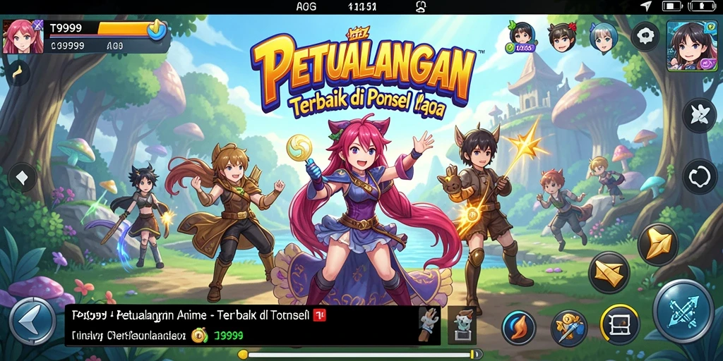 Screenshot T9999 menampilkan aksi karakter Anime yang dinamis.
