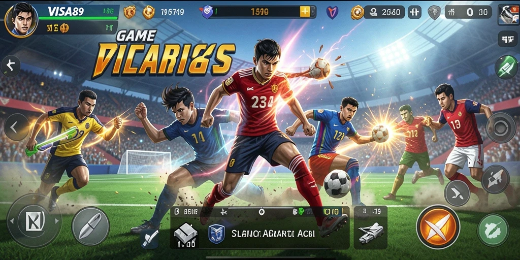 Tampilan aksi seru dalam gameplay olahraga di VISA89.