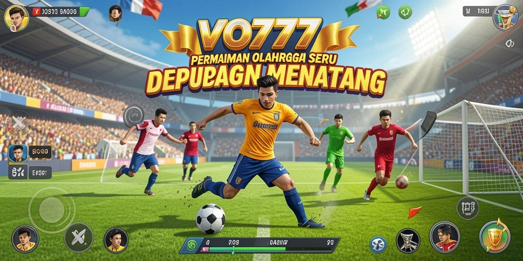 Screenshot utama VO777 menampilkan momen seru dalam gameplay olahraga.